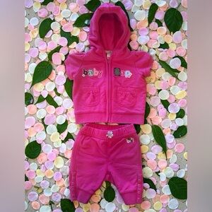 GAP Infant Pink Floral Trim Outfit